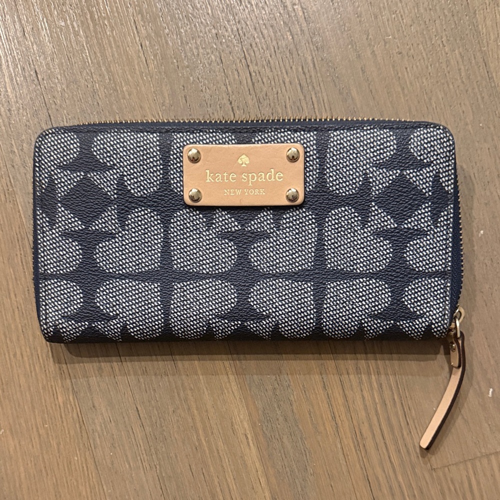 Kate Spade Navy and Cream Patterned Wallet